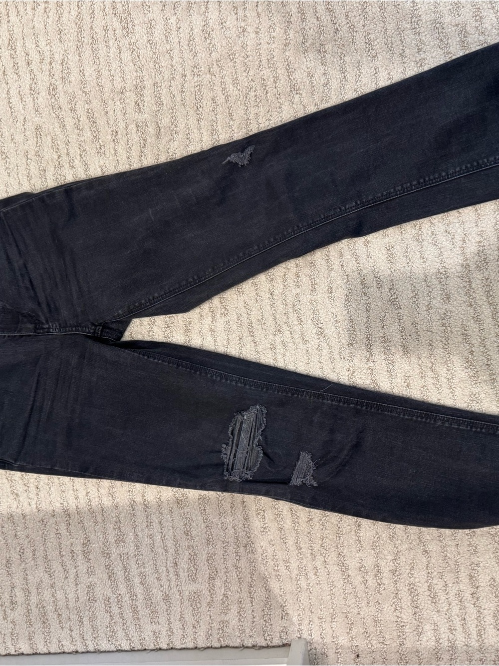 PAIGE Men's Black Skinny Distressed Jeans